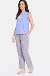 Zivame Floral Pop Woven Pyjama Set - Dutch Canal — thumbnail 2